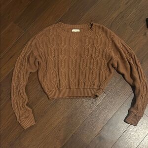 La Hearts Tan Cable Knit Sweater